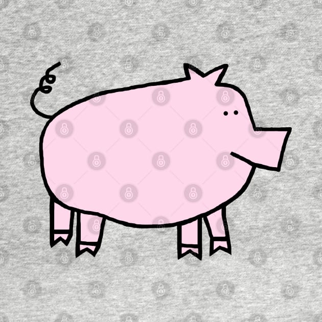 Cute Pink Pig by ellenhenryart